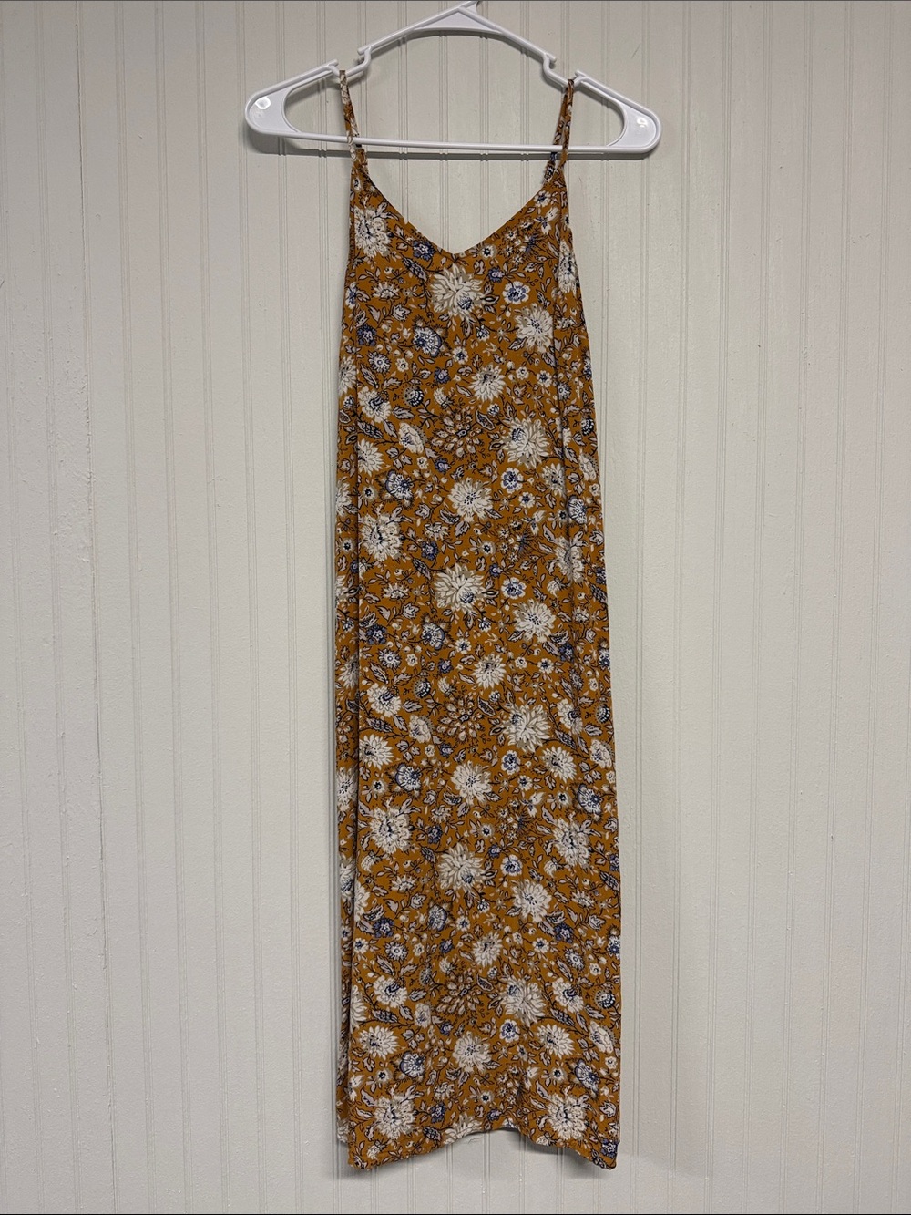 Old Navy Mustard Yellow Floral Slip Maxi Dress